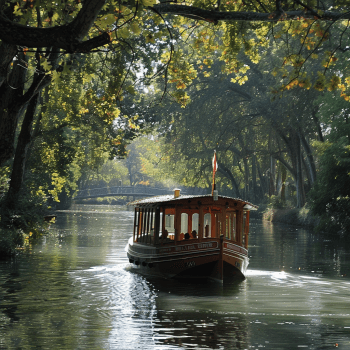 Bateau traditionnel sur le canal du Midi