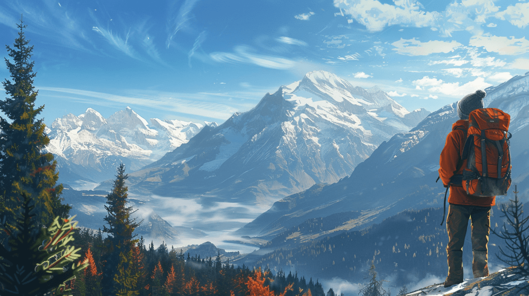 Vue panoramique sur les montagnes enneigées